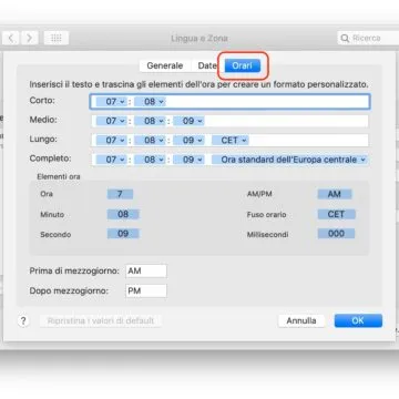 Orologio su Mac: come personalizzarlo con Sole, Luna e giorno della settimana