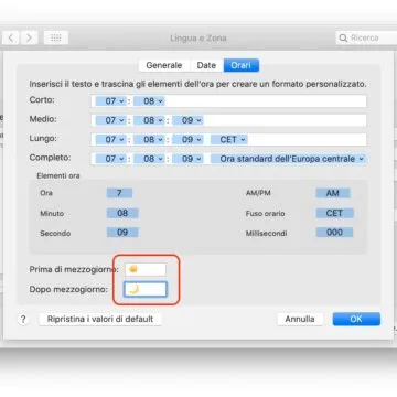 Orologio su Mac: come personalizzarlo con Sole, Luna e giorno della settimana