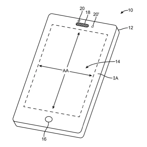 Nuovo brevetto Apple per flash per selfie e fotocamera FaceTime invisibili brevetto apple facetime selfie 1