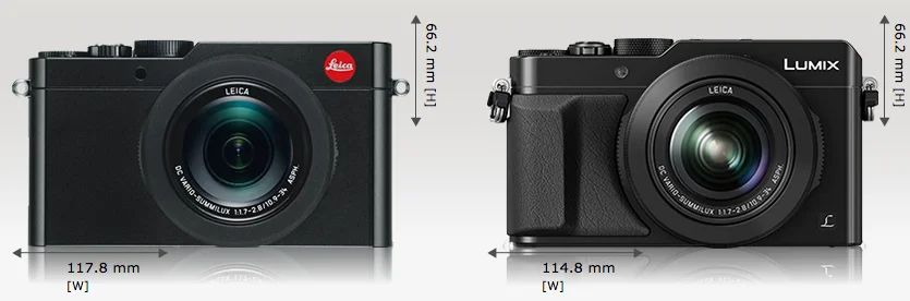 Leica D-Lux  Typ 109  vs Panasonic DMC LX100 Camera Size Comparison