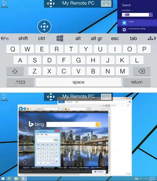 Esempio PC in remoto da iPad