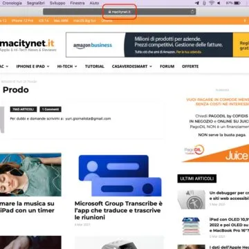 Come visualizzare il link completo sulla barra indirizzi di Safari per Mac