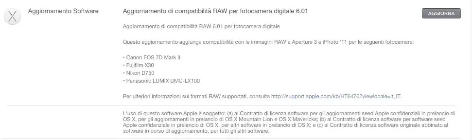 formati RAW AggiornamentoRAW