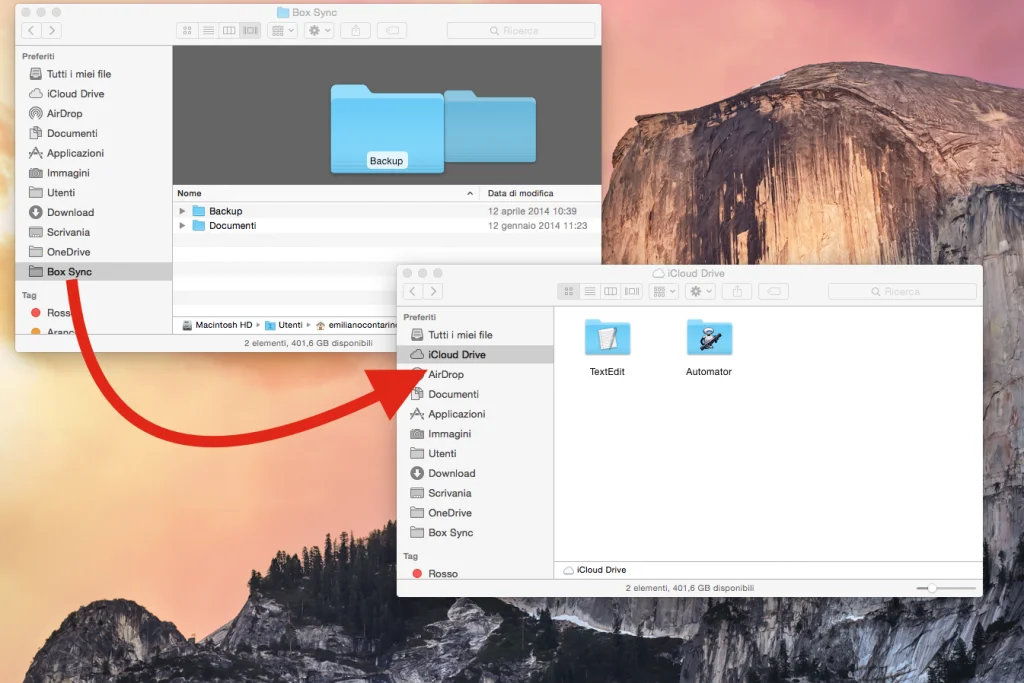 spostare i file da Dropbox