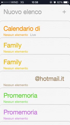 Condividere promemoria con iPhone