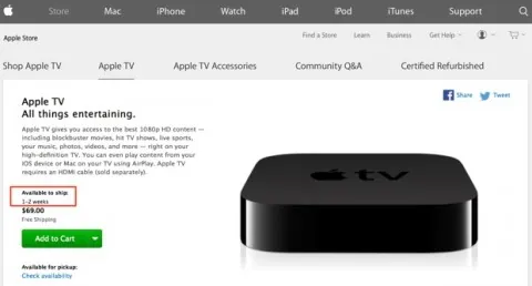 nuova apple tv usa 1-2 settimane 620