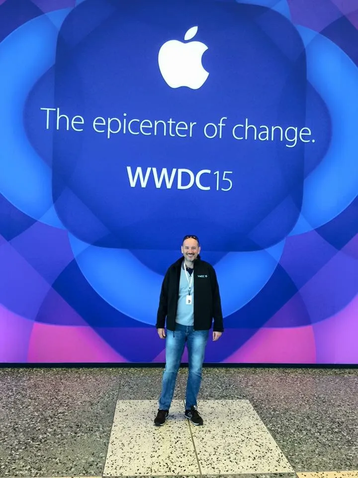 Giorgio Bertero all'ingresso del Moscone Center