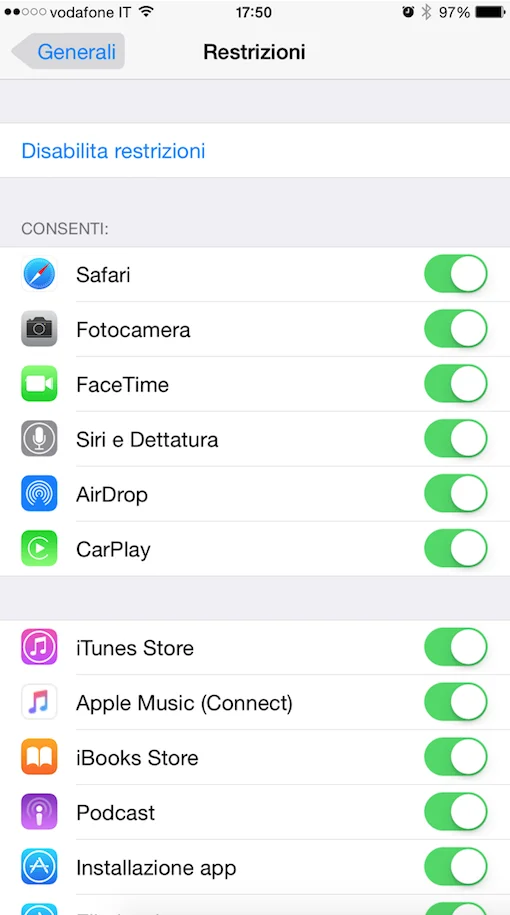 disattivare Connect su Apple Music