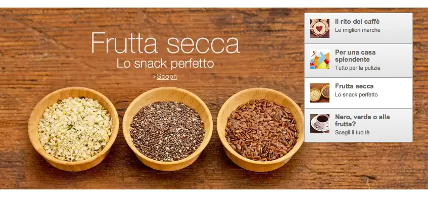 menù amazon alimenti frutta secca
