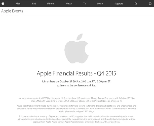 risultati fiscali Apple Q4 2015 620