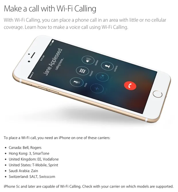 wi-fi calling iphone 620