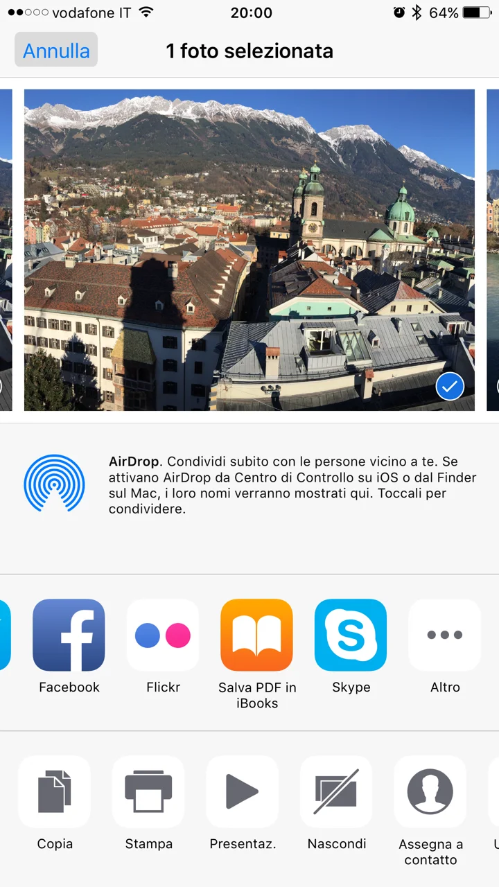 Condividere file su iPhone con Skype