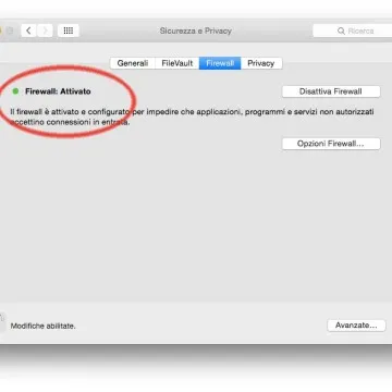 Il firewall integrato di serie in OS X permette di proteggere il Mac da contatti non desiderati avviati da altri computer quando siamo connessi a Internet o a un network