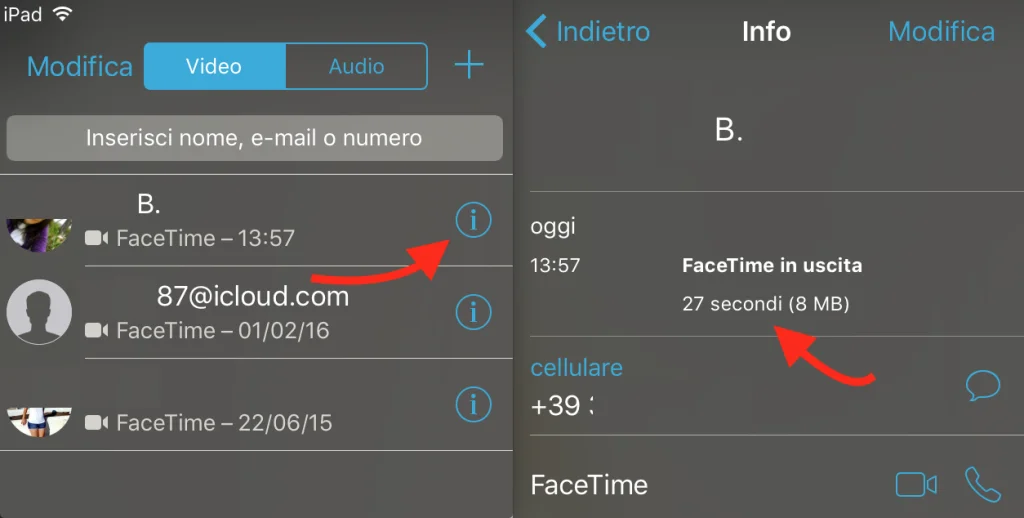 quanti mega consuma Facetime