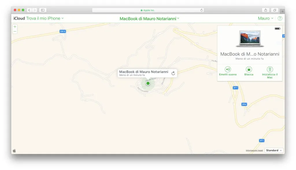 Trova il mio Mac
