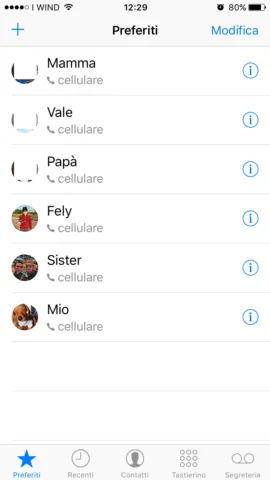 Contatti preferiti su iOS 10