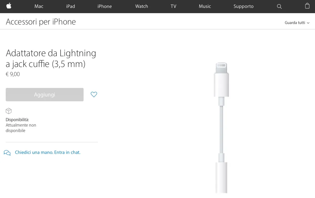 adattatore da Lightning a jack 1200