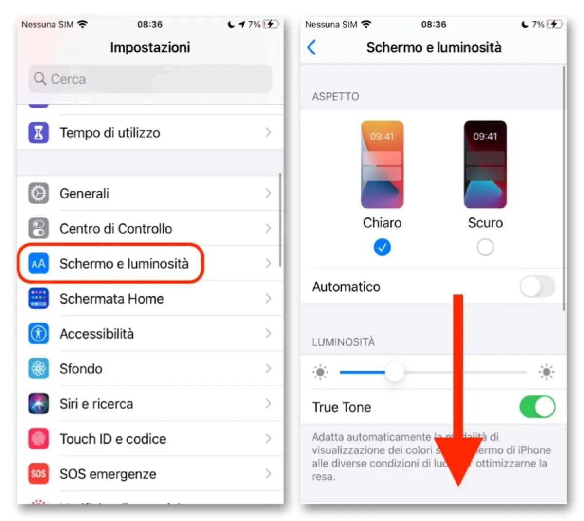 disabilitare alza per attivare