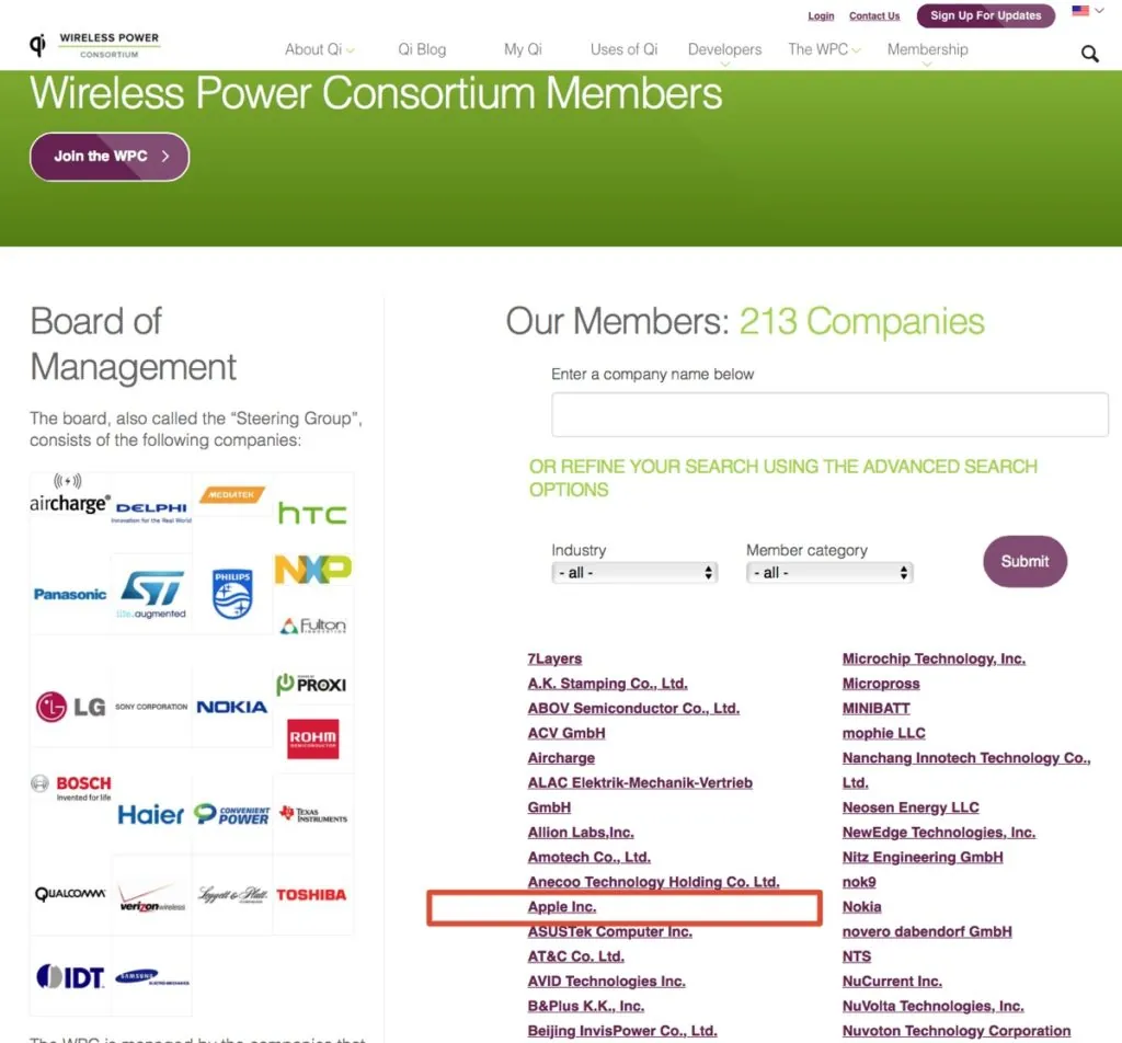 Qi wireless power consortium apple
