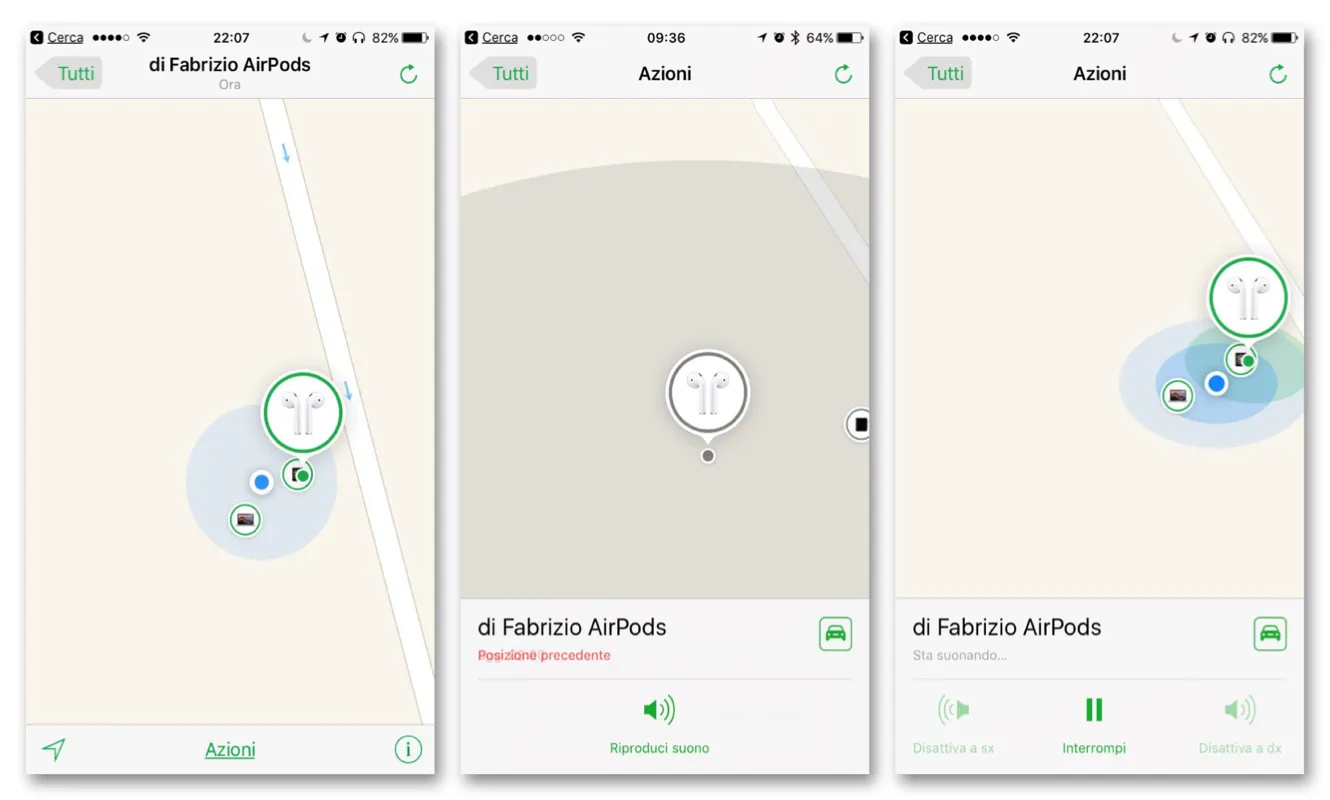 Trova i miei AirPods