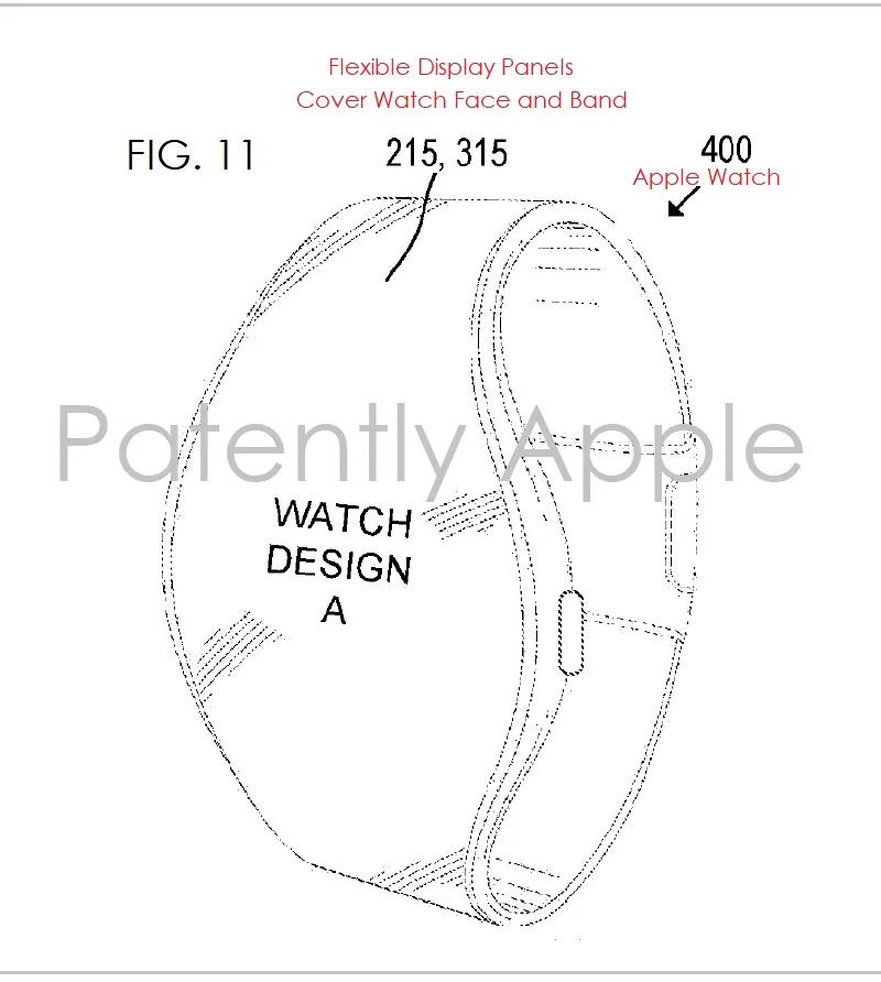Apple Watch tutto nuovo fonde cassa e bracciale insieme, nel brevetto anche una TV Apple brevetto apple watch 1