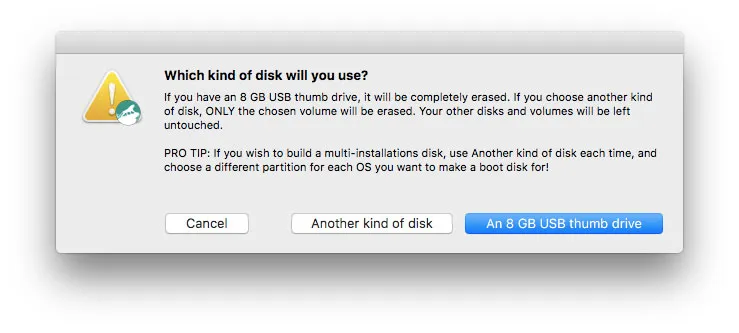 creare chiavetta high sierra