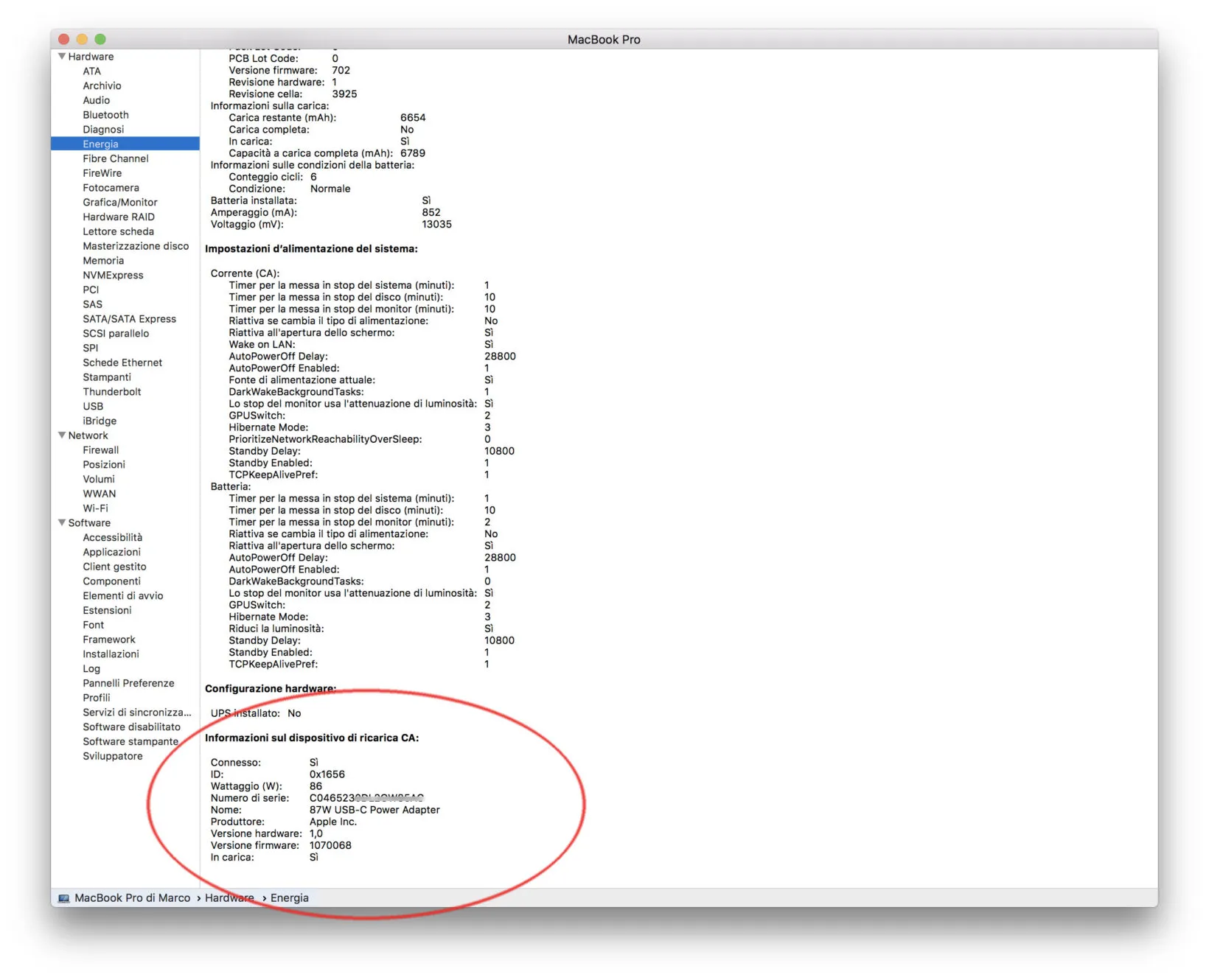 Informazioni sulla ricarica