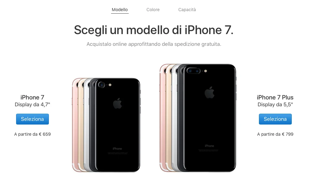 Prezzo di iPhone 7