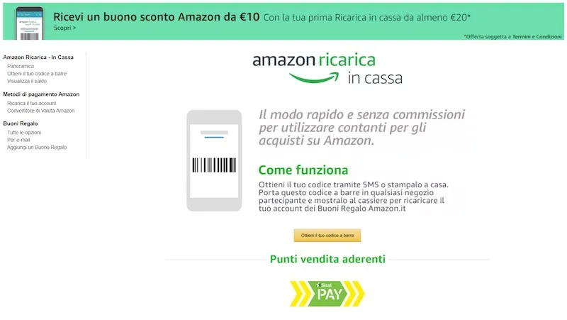 Amazon Ricarica in Cassa 6