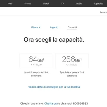 spedizioni iPhone X ita 3-4 sett 1