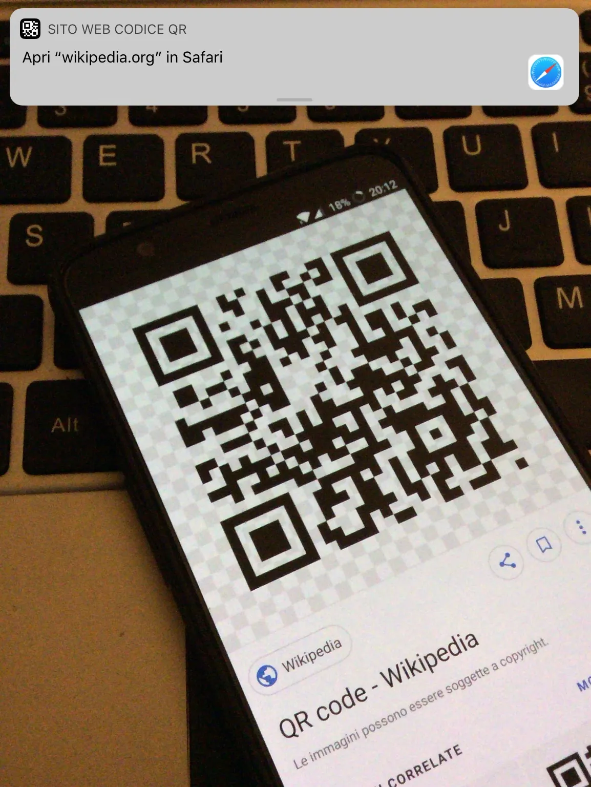 scansioni QR su iPhone