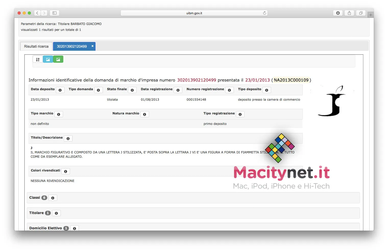 Dettagli sul marchio "Steve Jobs" registrato dai due imprenditori napoletani