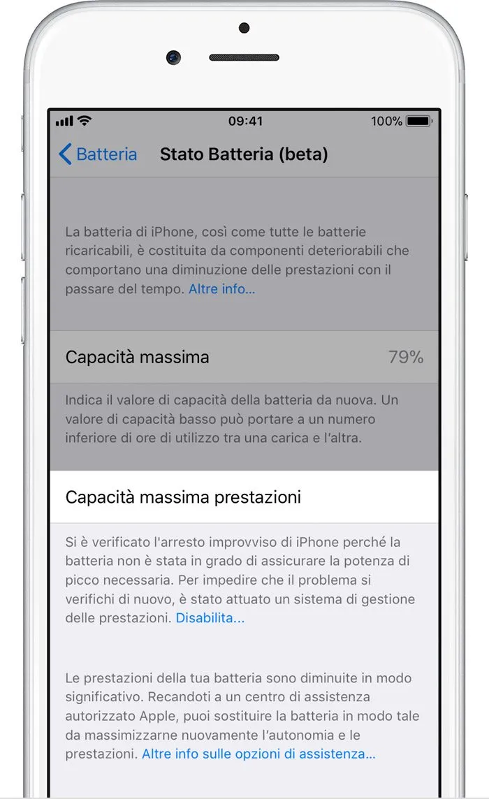 Batteria e prestazioni di iPhone
