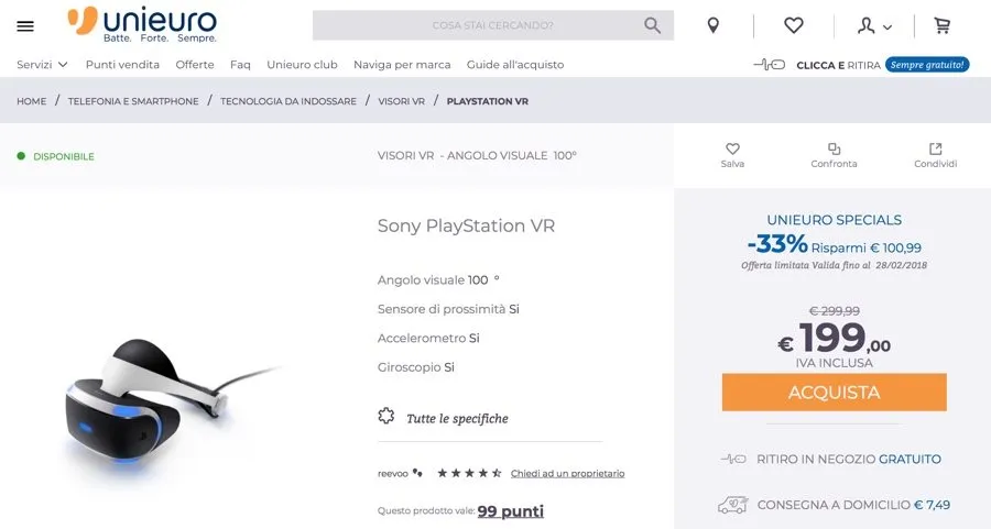 playstation vr sconti - foto playstation vr unieuro sconto