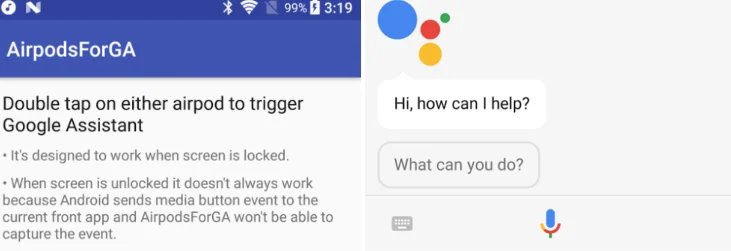 Apple AirPods con google assistant