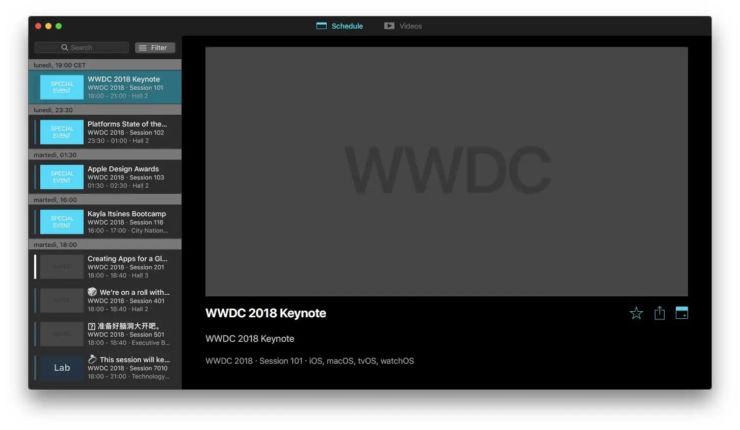 WWDC, aggiornata anche l’app non ufficiale per Mac App Mac per seguire WWDC 2018