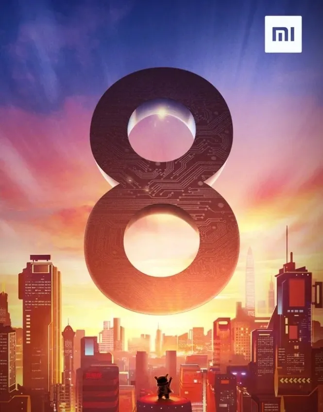 Mi 8, Mi 7 e Mi Band 3: pioggia di novità Xiaomi in arrivo il 31 maggio xiaomi mi 8, ifoto mmagine ufficiale del evento "8" di Xiaomi per il 31 maggio: un enorme 8 che risplende su una città