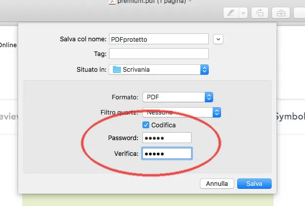 Proteggere un PDF