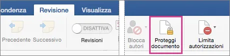 Proteggere documento Word 2016