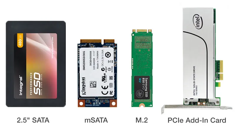 Form factor vari di alcune unità SSD