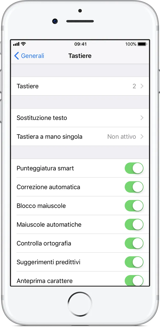 la tastiera iPhone alternativa si gestisce da qui