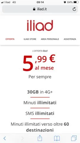 App iliad iPhone non c’è, come creare la scorciatoia all’Area Personale