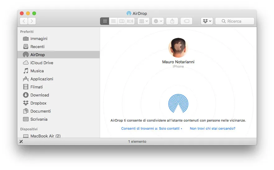 Che cos’è e come funziona AirDrop su Mac e iOS Inviare un file com AirDrop