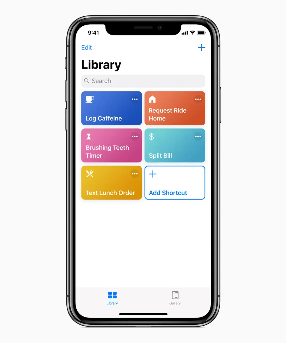 Shortcuts di Siri -foto schermata Esempio di Shortcuts per iOS 12