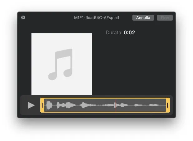 Dieci segreti di macOS Mojave Tagliare un brano con QuickLook
