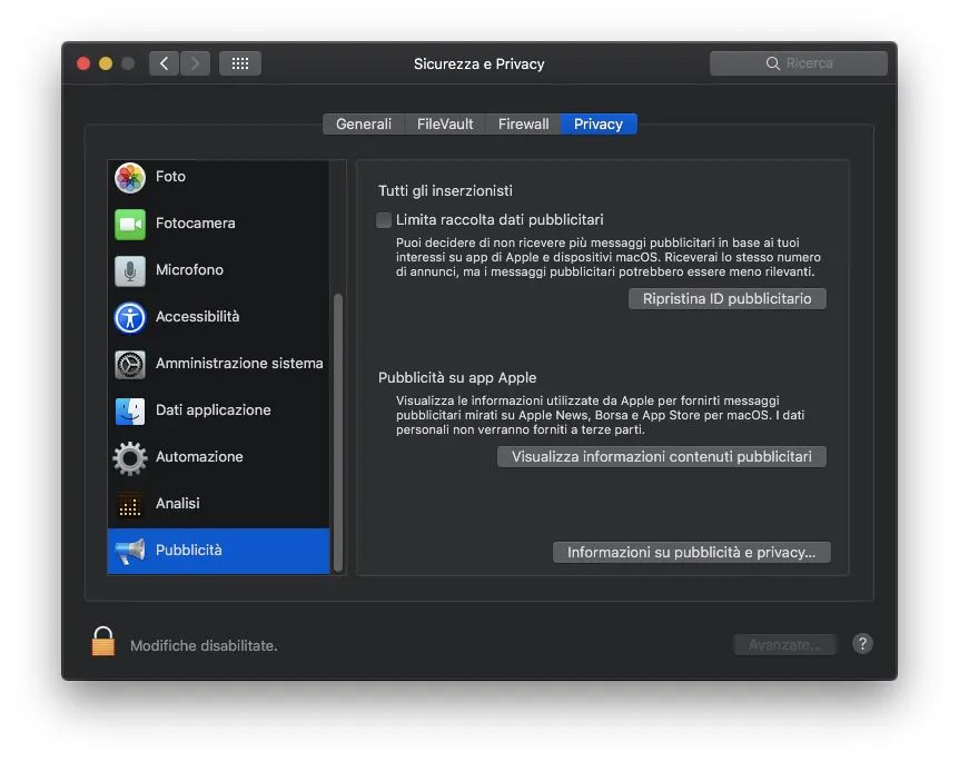 Dieci segreti di macOS Mojave Sicurezza e privacy