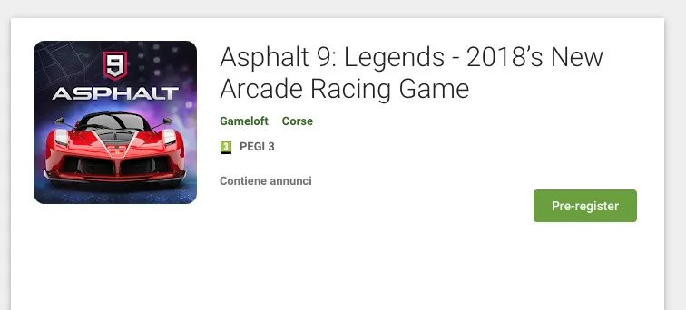 Asphalt 9 apre le registrazioni sul Play Store, ancora tutto tace su App Store Asphalt 9 apre le registrazioni sul Play Store, ancora tutto tace su App Store