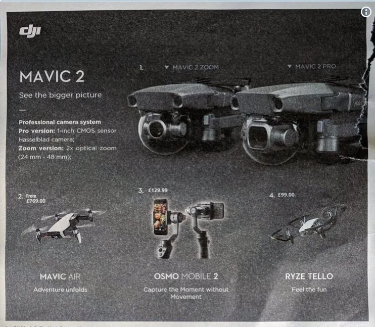 Mavic 2 in due diverse varianti: Pro e Zoom Mavic 2 in due diverse varianti: Pro e Zoom
