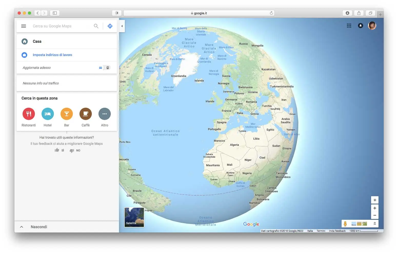 Google Maps ora mostra la terra come globo Google Maps globo