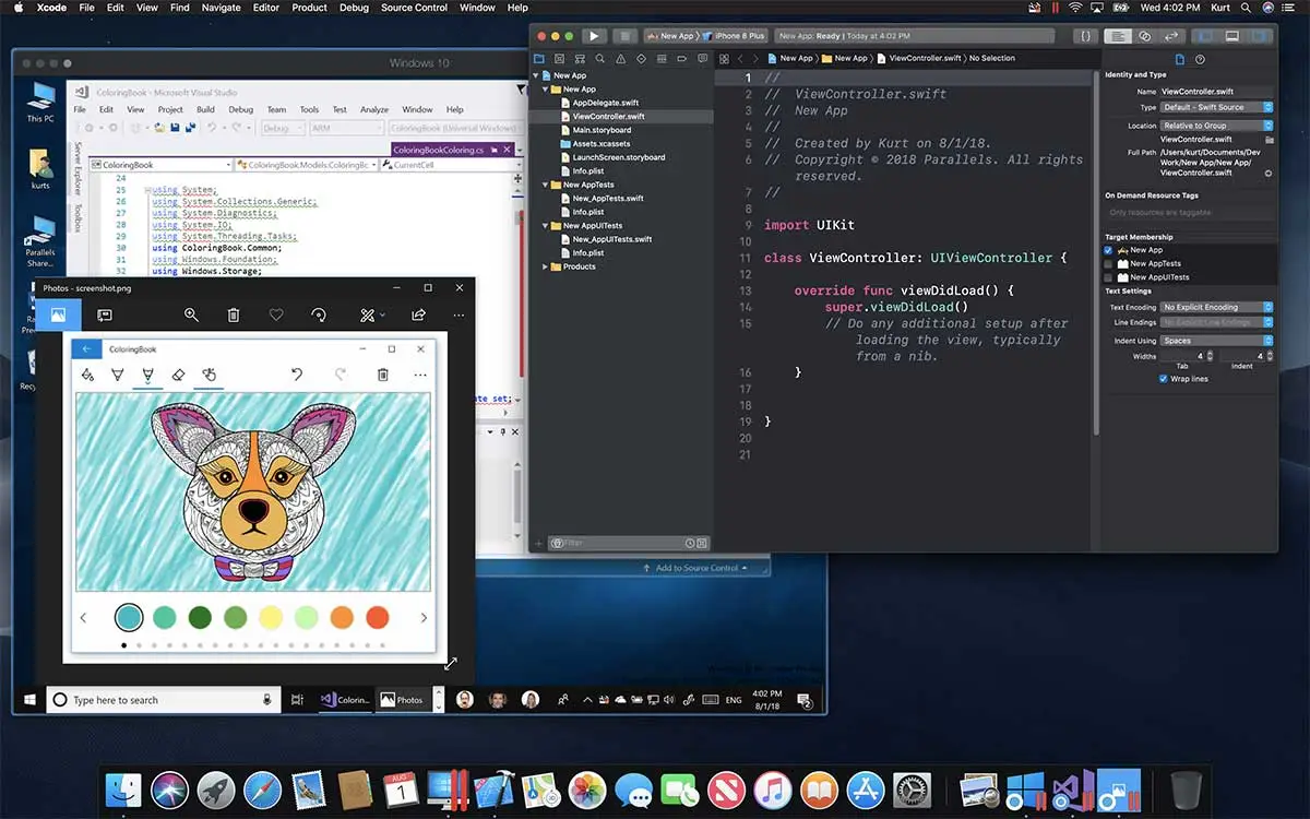 Xcode e Visual Studio fianco a fianco in macOS Mojave Xcode e Visual Studio fianco a fianco in macOS Mojave